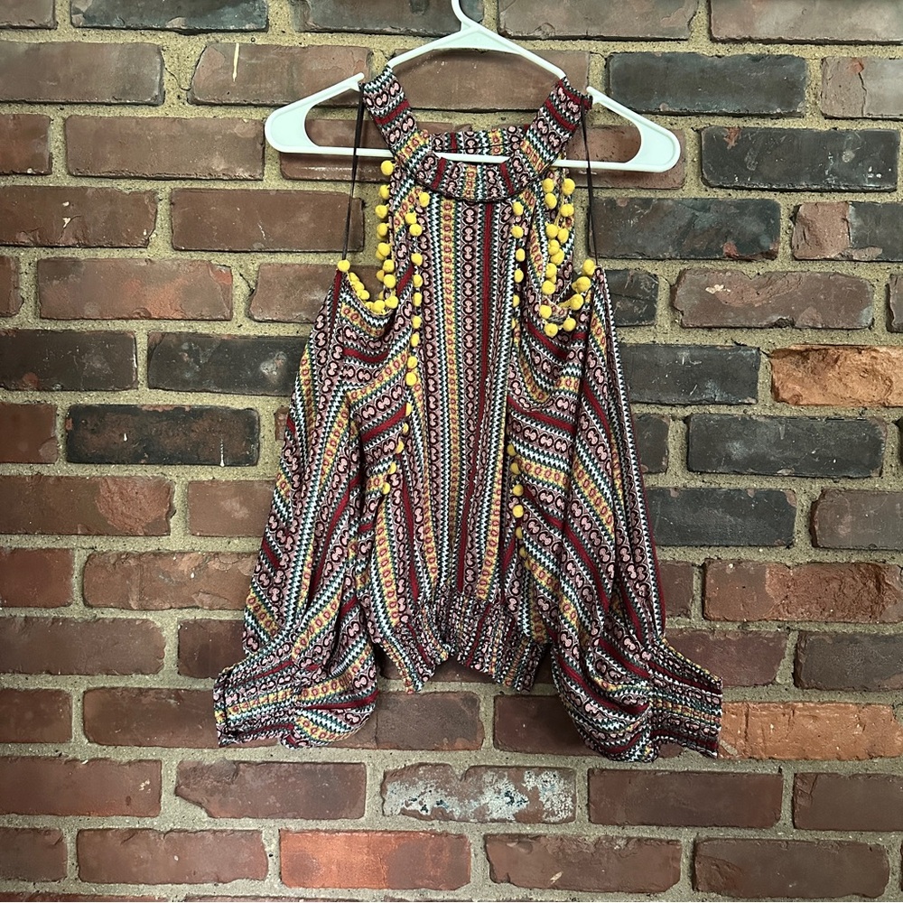 Ina Top Cold Shoulder 3/4 Sleeve Cinch Waist -small / 19” Long